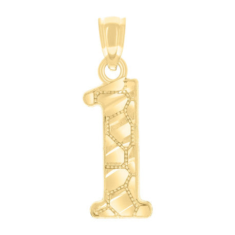 14Kt Gold Pendant Number "1"