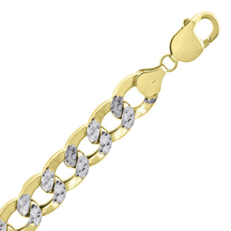 10kt-Gold Hollow Pave Cuban Chain-210
