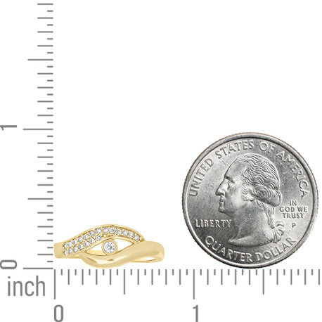 14Kt Gold Cz Ring S7