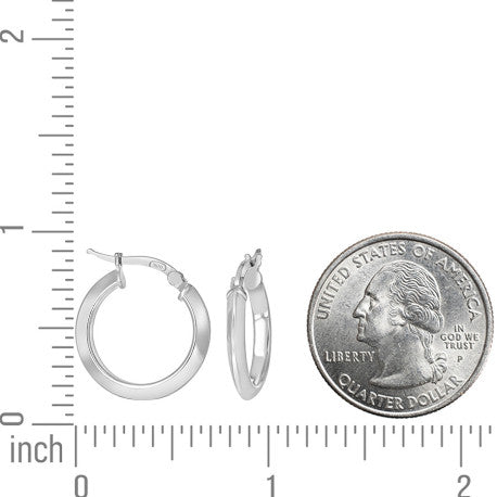 925 Silver Triangle Hoop Earrings 3mm-15