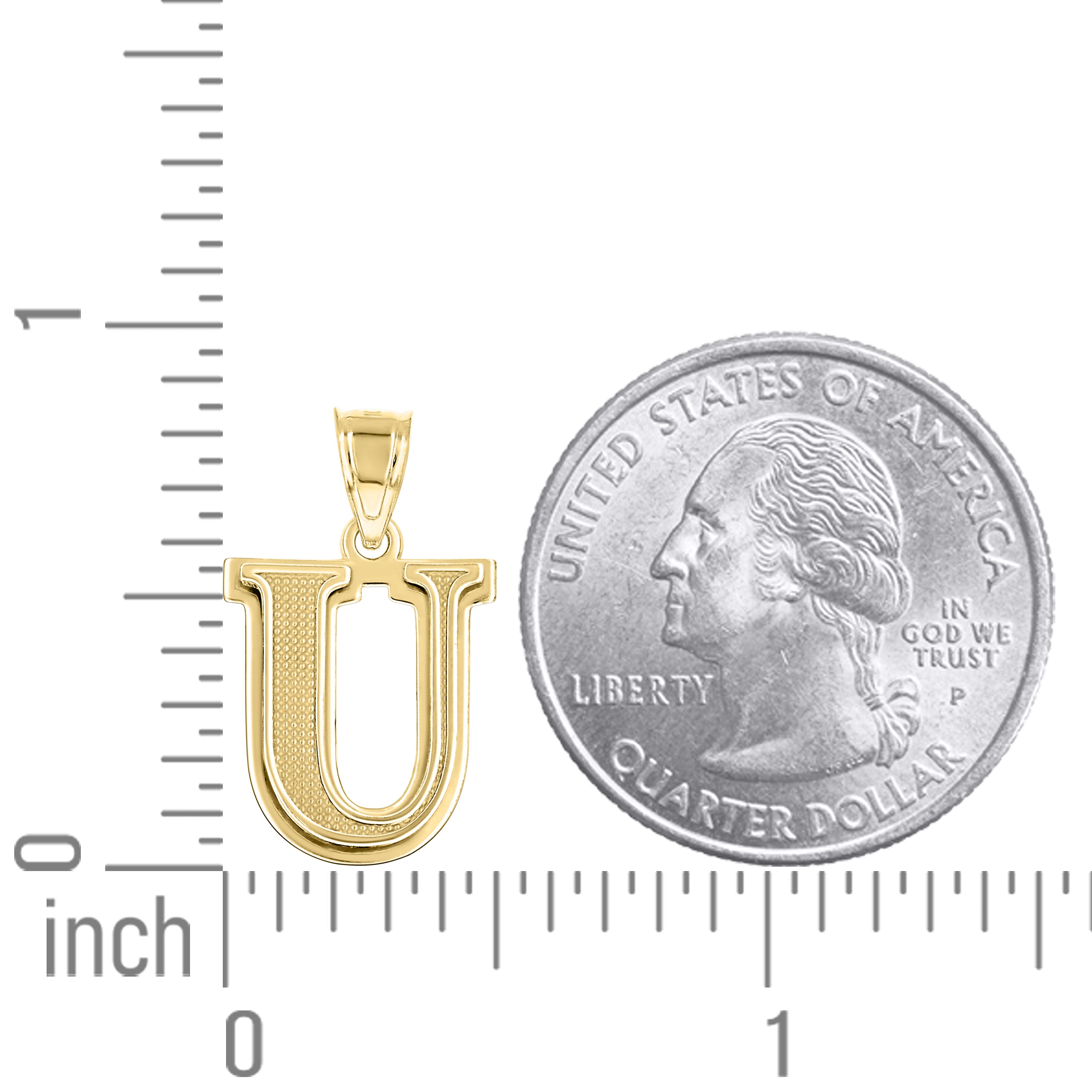 10Kt Gold Initial Letter Pendant
