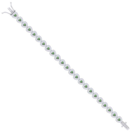 925 Sterling Silver Cz Bracelet 7 Inches