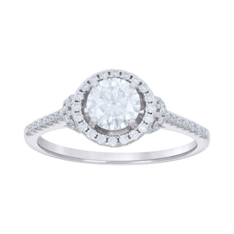 925 Silver Ring With Moissanite S6-S9 Ctw 1.23