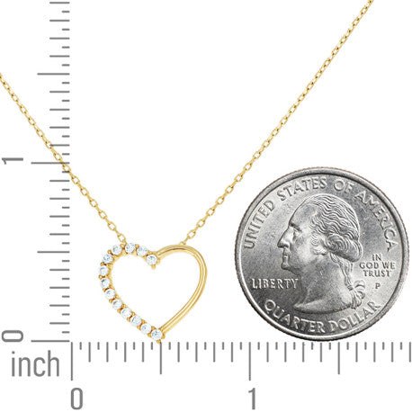 14Kt Gold Cz Necklace 18" (16"+2")