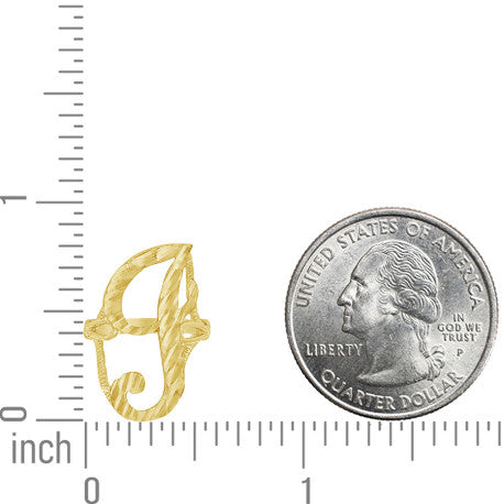 10Kt Gold Initial Letter "I" Ring