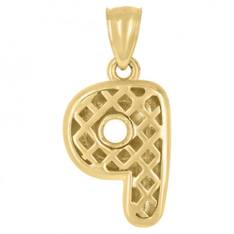 10Kt Gold Initial Letter Pendant "P"