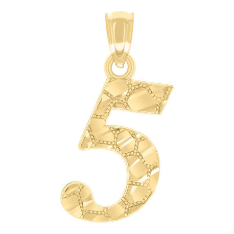 14Kt Gold Pendant Number "5"