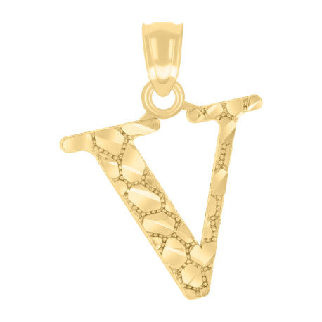 14Kt Gold Pendant Initial "V"