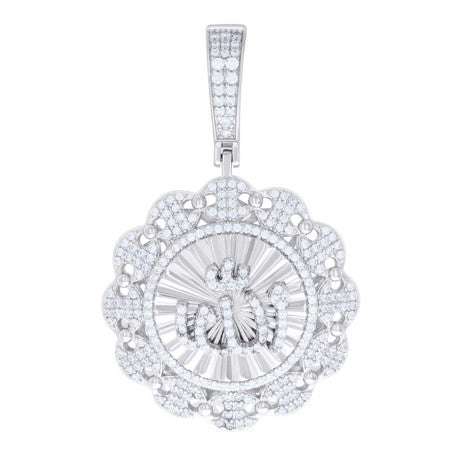 925 Sterling Silver Pendant Moissanite 1.46 Ctw