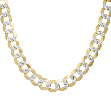 10kt Gold Solid Cuban Pave 330 Chain