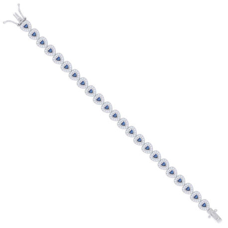 925 Sterling Silver Cz Bracelet 7 Inches