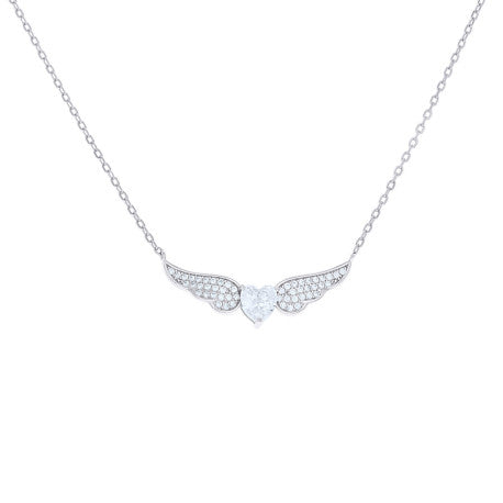 925 Sterling Silver Cz Necklace 18" (16"+2")