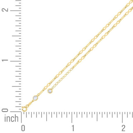 10Kt Gold Bracelet 8" (7"+1")