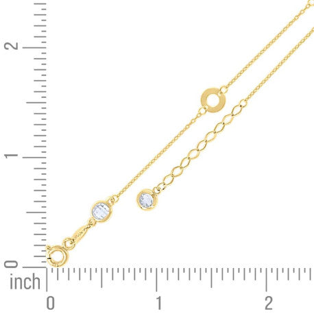14Kt Gold Anklet 10" (9"+1")