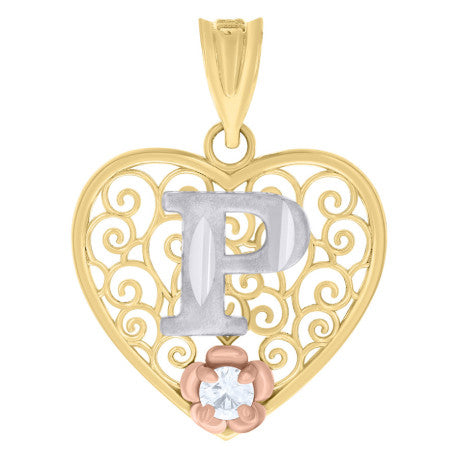 10Kt Gold Pendant "P" Initial