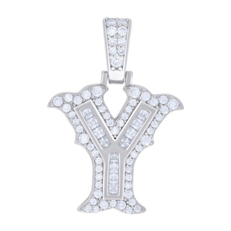 925 Silver Pendant "Y" Moissanite 0.53Ct, Baguette