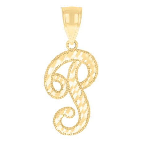 14Kt Gold Initial Pendant P