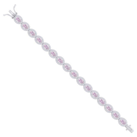 925 Sterling Silver Cz Bracelet 7 Inches