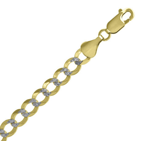 10kt-Gold Pave Cuban Chain-150