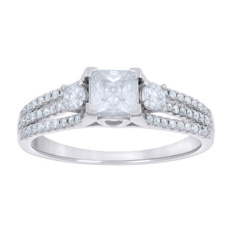 925 Silver Ring With Moissanite S6-S9 Ctw 1.12