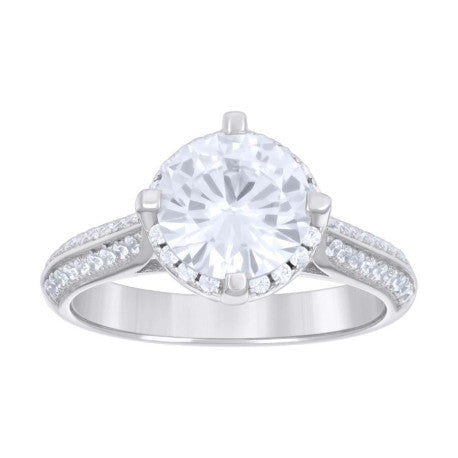 925 Silver Ring With Moissanite S6-S9 Ctw 1.71