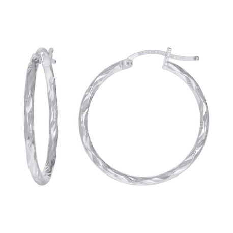 925 Sterling Silver 2mm-25mm Hoop Earring Silver F