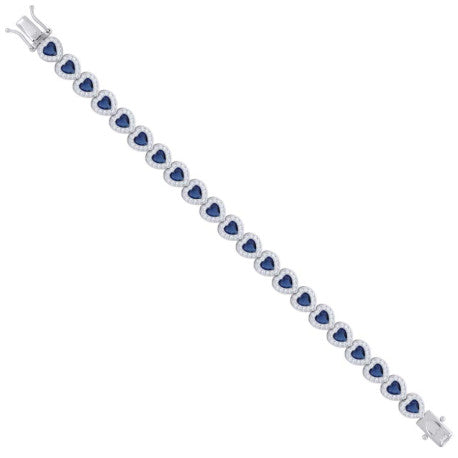 925 Sterling Silver Cz Bracelet 7.25 Inches