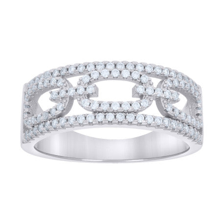 925 Sterling Silver Cz Ring S5-S9