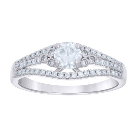 925 Silver Ring With Moissanite S6-S9 Ctw 1.00