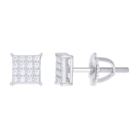 925 Silver Earrings With Moissanite Ctw 0.13