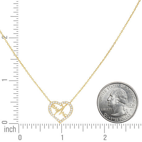 14Kt Gold Cz Necklace 18" (16"+2")