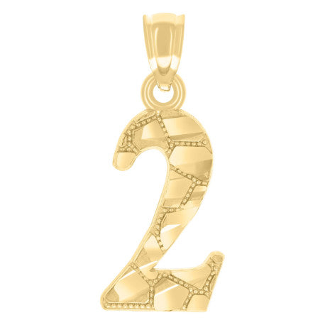 14Kt Gold Pendant Number "2"