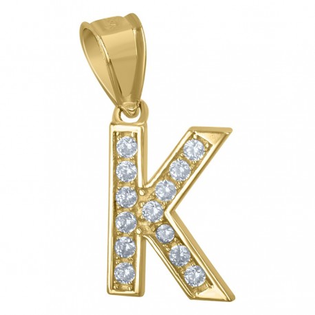 10Kt Gold Initial "K" Letter Pendant