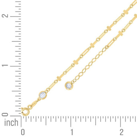 10Kt Gold Bracelet 8" (7"+1")