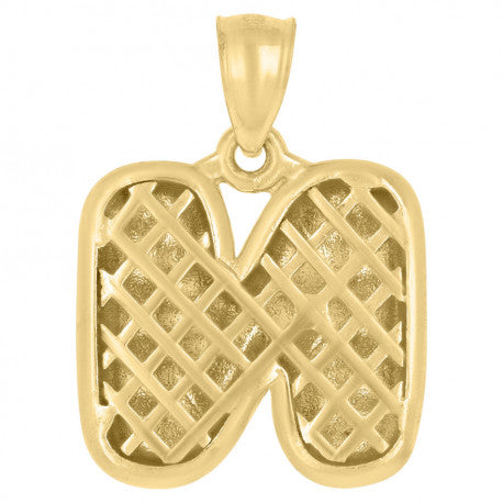 10Kt Gold Initial Letter Pendant "N"
