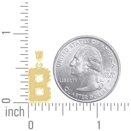 10Kt Gold Initial Letter Pendant "B"