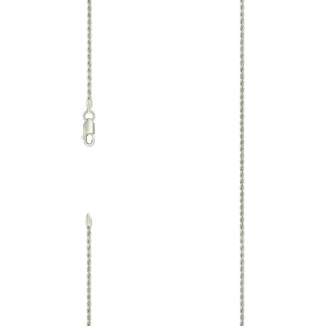 925 Sterling Silver Solid Rope Chain Silver 035 1.5mm