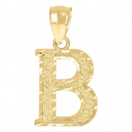 10Kt Gold Initial Letter Pendant "B"