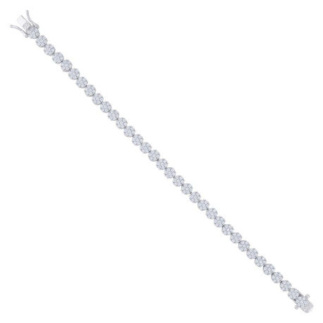 925 Sterling Silver Cz Bracelet 8"