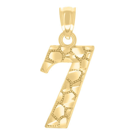 14Kt Gold Pendant Number "7"