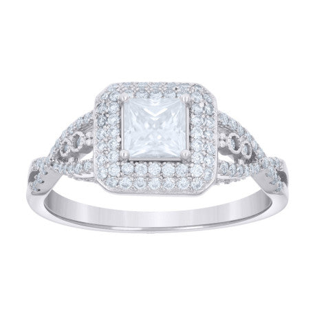 925 Silver Ring With Moissanite S6-S9 Ctw 1.31