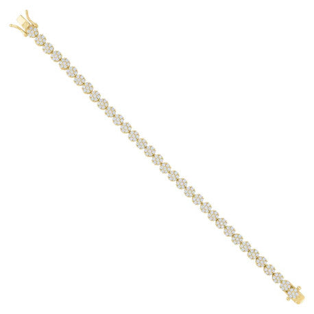 925 Sterling Silver Cz Bracelet 8"