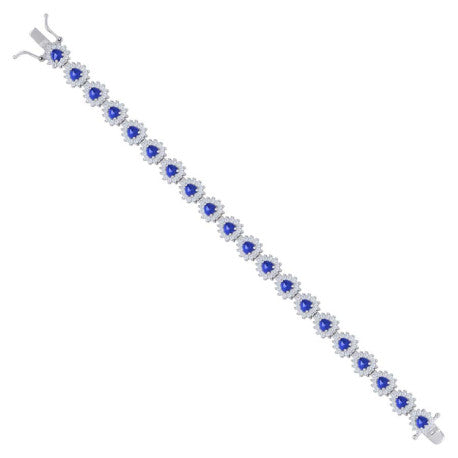 925 Sterling Silver Cz Bracelet 7"